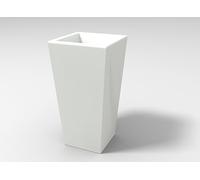Kloris Vase Moderne, Haut carré, intérieur et extérieur, 34 x 34 cm, modèle Egyptium, Hauteur 65 cm, Blanc Toute capacité