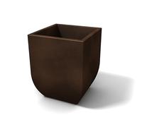 Kloris Vase pour Plantes carrées pour intérieur et extérieur, modèle SaLENTINO 45 Lisse polyéthylène Marron, Dimensions extérieures 43,5 x 43,5 cm, Hauteur 57,5 cm, Haute qualité, fabriqué en Italie.