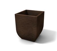 Kloris Vase pour Plantes carrées pour intérieur et extérieur, modèle SaLENTINO 45 polyéthylène rayé Marron, Dimensions extérieures 43,5 x 43,5 cm, Hauteur 57,5 cm, Haute qualité, fabriqué en Italie.