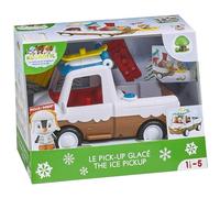 Klorofil - Le Pick up Glacé - Jouet Enfant - Coffre Ouvrant et Luge qui s'éjecte - Cabine Pouvant Accueillir 4 Personnages - Univers Klorofil - Thème des Montagnes Enneigées