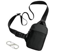 Klortecer Sacoche | Bandoulière Sécurisée Anti-RFID, Sac de Poitrine Imperméable Homme Femme, avec Compartiments Multiples et Sangle Ajustable, Idéale pour Voyage, Randonnée (Noir, TG)