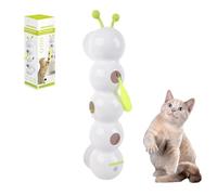 Klortecer Wuselwurm Smart Motion Jouet pour chat avec design de ver interactif avec capteur qui favorise l'instinct de chasse et l'exercice Blanc