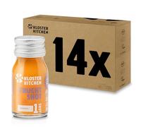 Kloster Kitchen Bio Gingembre Shot Fruit pour Enfants 1SHOT 14 x 30 ml avec des morceaux de gingembre I Shot de gingembre végétalien dans une bouteille en verre I Doux et fruité sans additifs