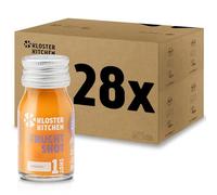 Kloster Kitchen Bio Gingembre Shot Fruit pour Enfants 1SHOT 28 x 30 ml avec des morceaux de gingembre I Shot de gingembre végétalien dans une bouteille en verre I Doux et fruité sans additifs
