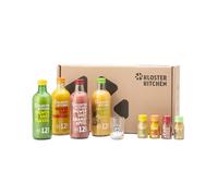 Kloster Kitchen Bio Gingembre Shot Set d'Essai M I 4 variétés 4x 360 ml + 4x 30 ml avec de vrais morceaux de Gingembre I Coffret Cadeau Shot de Gingembre vegan I doux-épicé (incl. 1,00 € de consigne)