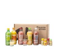 Kloster Kitchen Bio Ginger Shot Set d'Essai L I 5 variétés 5x 360 ml + 5x 30 ml avec de vrais morceaux de gingembre I Coffret Cadeau Shot de Gingembre vegan I doux-épicé (incl. 1,25 € de consigne)