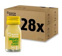 Kloster Kitchen Bio Shot de Gingembre Classique 1SHOT 28x 30 ml avec des morceaux de gingembre | Vegan dans une bouteille en verre | Sans additifs et avec une douceur naturelle