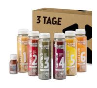Kloster Kitchen Cure de jus bio 3 jours I 18x 250ml de jus + 3x 30ml de shot de gingembre I Cure de jeûne végétalienne 6 saveurs I 592 kcal par jour | Riche en vitamines | (4,50€ CONSIGNE)