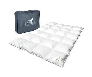 Klosterdorf Bettenmanufaktur Premium Couette toutes saisons « HeimatLiebe » | 135 x 200 cm / 480 g | Légère | Fabriquée à la main en Allemagne | 100 % duvet allemand classe I pour un sommeil sain