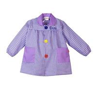 KLOTTZ -Babi College Nom brodé personnalisable Blouse d'école avec boutons pour personnaliser avec nom brodé., lilas, 4-5 ans