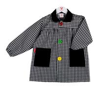 KLOTTZ Tablier-blouse à carreaux pour crèche ou école, pour bébés, enfants, Noir , 7