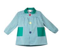 KLOTTZ Tablier-blouse à carreaux pour crèche ou école, pour bébés, enfants, vert, 8