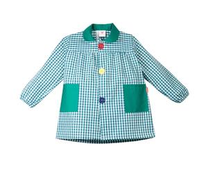 KLOTTZ Tablier-blouse à carreaux pour crèche ou école, pour bébés, enfants, vert, 8