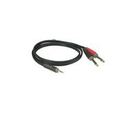 Câble mini-Jack mâle TRS / 2x Jack 6.35 mâles TS, 1m