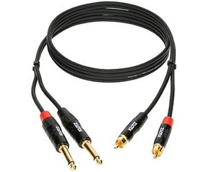 Klotz Bretelle 2x RCA mâles / 2x Jacks mâles TS, 1.5m
