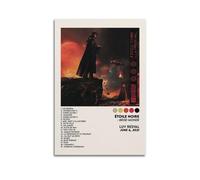 klouds Luv Resval Album Étoile Noire Tracklist Poster décoratif sur toile pour chambre à coucher, salon, décoration moderne et esthétique, 60 x 90 cm, sans cadre