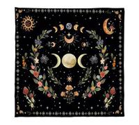 KLOVA Divinations Nappe Phases Lunaires Fleur Astrologie Tarot Cartes Nappe Autels Tissu Divinations Accessoires Jeu Divinations Cartes Nappe Décoration Murale Sorcellerie Accessoires