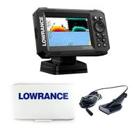 Klovoo Kit Sondeur avec Lowrance Eagle 5, Fishfinder GPS 5" IPS + coque pare-soleil incluse, avec transducteur HDI 50-200