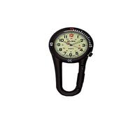 Klox Black Clip sur Le Mousqueton en métal Montre Lumineuse Cadran Lumineux Médecin Infirmier Médecin Unisexe
