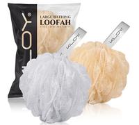 KLOY Grande éponge exfoliante en luffa pour un nettoyage à haute mousse (blanc et doré)