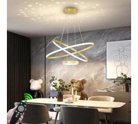 KLRFDBHFG Suspension Table à Manger LED Moderne 3000-6500K Lampe Suspendue à intensité Variable Éclairage de Projection d'étoile de Lune avec télécommande Plafonnier Semi-encastré pour Cuisine hôtel