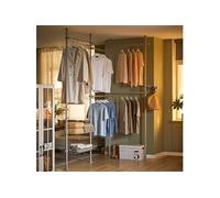 KLS04-HG Garde-Robe Système de Penderie Télescopique avec 5 Barres Portant de