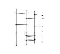 Portant à vêtements télescopique - SOBUY - Réglable 124-226 cm - Hauteur 200-295 cm - Noir
