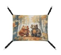 KLSVTMEA Hamac cage pour animal de compagnie, lit imprimé ours dans les bois, balançoire pour animaux de compagnie, convient pour les chats, les chiens ou d'autres petits animaux de compagnie et est
