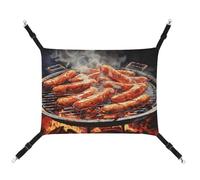 KLSVTMEA Hamac cage pour animal de compagnie, motif saucisse sur le feu, balançoire pour animaux de compagnie, convient pour les chats, les chiens ou d'autres petits animaux de compagnie et est le
