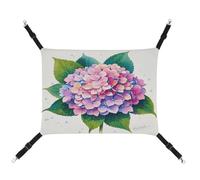 KLSVTMEA Hamac de cage pour animal de compagnie, lit à suspendre à l'aquarelle hortensia pour animal de compagnie, convient pour les chats, les chiens ou d'autres petits animaux de compagnie et est le