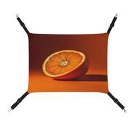 KLSVTMEA Hamac pour cage pour animal de compagnie, demi-lit imprimé orange, balançoire pour animaux de compagnie, convient pour les chats, les chiens ou d'autres petits animaux de compagnie et est le
