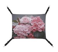 KLSVTMEA Hamac pour cage pour animal de compagnie, lit à suspendre avec motif hortensia rose rose, balançoire pour animaux de compagnie, convient pour les chats, les chiens ou d'autres petits animaux