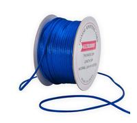 KLTRIBBON Cordon Queue de Rat 2 mm - 50 m - Fil de Soie pour nœuds Chinois pour Fabrication de Bracelets, Colliers, Bijoux, Garniture en macramé - Bleu Roi