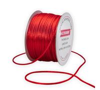 KLTRIBBON Cordon Queue de Rat en Soie pour Fabrication de Bracelets, Colliers, Bijoux, macramé - Rouge 2 mm - 50 m