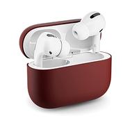 Kluck® Coque de protection en silicone pour Apple Airpods Pro avec chiffon en microfibre Rouge bordeaux