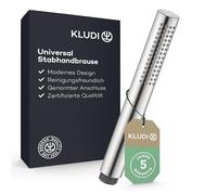 KLUDI 1 douchette design (chromé), 20 cm de long, anti-calcaire, 1 type de jet, Ø 2,5 cm, raccord universel G 1/2, DN 15