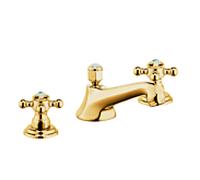 Kludi 1926 lavabo 3 trous 510464520 doré, avec garniture de vidage
