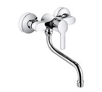 Kludi Mitigeur mural d'évier LOGO NEO, bec 200 mm, levier fermé, chrome, 379240575