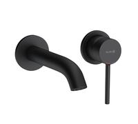 Kludi Bozz match0 382443976 mitigeur lavabo mural 2 trous, saillie 180 mm, noir mat