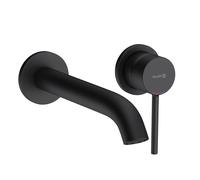 Kludi 382453976 Bozz-382453976 Robinet de lavabo avec bec fixe Bozz matt-382453976, noir mat, 23 cm Ausladung