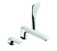 Kludi Robinet de Ameo 414470575 chromé , chromé bordure de carrelage, Mitigeur de bain 3 trous
