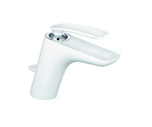 KLUDI BALANCE Mitigeur monocommandé pour lavabo, hauteur d'écoulement 100mm, 520239175WR5, Couleur: Blanc / Chrome