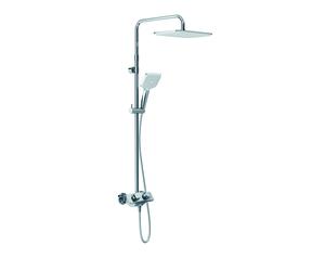 KLUDI COCKPIT Explorer Thermostat Dual Shower System, douche de tête réglable en hauteur et orientable, chrome, 8005005-00