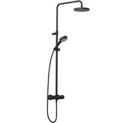 Kludi Dive ensemble de douche mural avec thermostat avec douche pluie noir 6807939-00