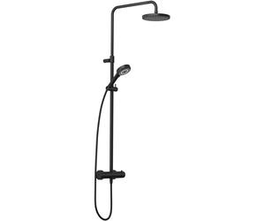 Kludi Dive ensemble de douche mural avec thermostat avec douche pluie noir 6807939-00