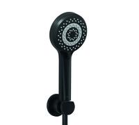 KLUDI DIVE Set de douchettes pour baignoire DIVE S, avec 3 types de jets, Eco, 6895039-00, Couleur: noir mat