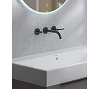 Kludi Ensemble complet coque et finition Nova Fonte 201443915 pour mitigeur lavabo trois trous, saillie 180mm, noir mat