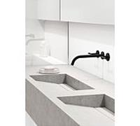 Kludi Ensemble complet coque et finition Nova Fonte 201463915 pour mitigeur lavabo mural 3 trous, saillie 240mm, noir mat