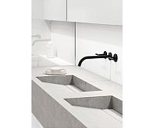 Kludi Ensemble complet coque et finition Nova Fonte 201463915 pour mitigeur lavabo mural 3 trous, saillie 240mm, noir mat