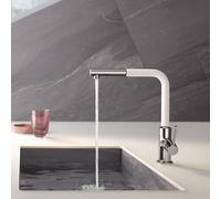 Kludi L-INE S Mitigeur de cuisine pivotant, avec douchette extractible, 408519375,